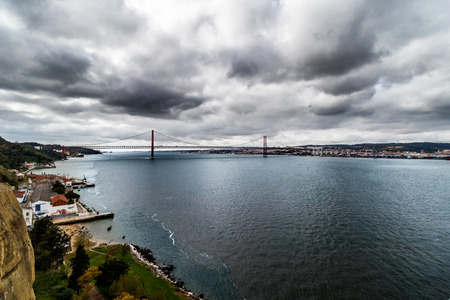 Lisbon Bridge Ponte 25 de Abrilの写真素材