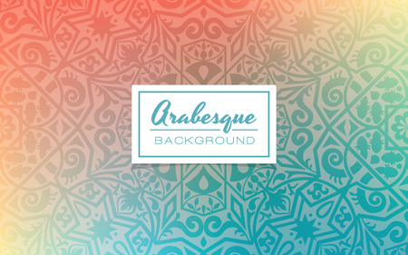 Decorative background pattern in arabesque style. Gradient background with texture. Vector illustration.のイラスト素材