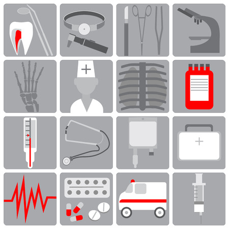 Medical icon in the flat styleのイラスト素材