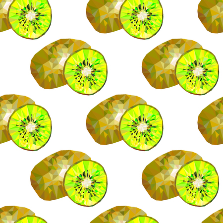 Seamless patern with kiwi, Fruit pattern, trianglesのイラスト素材