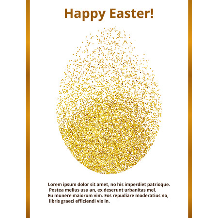 card happy easter golden eggのイラスト素材