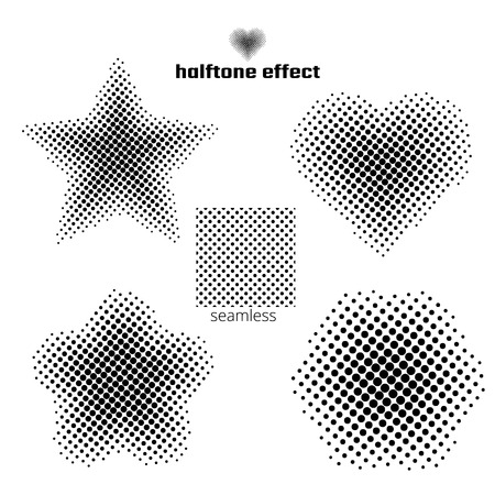 a set of simple shapes, the effect halftoneのイラスト素材