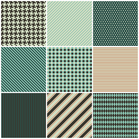 collection of nine seamless patterns for the fabricのイラスト素材