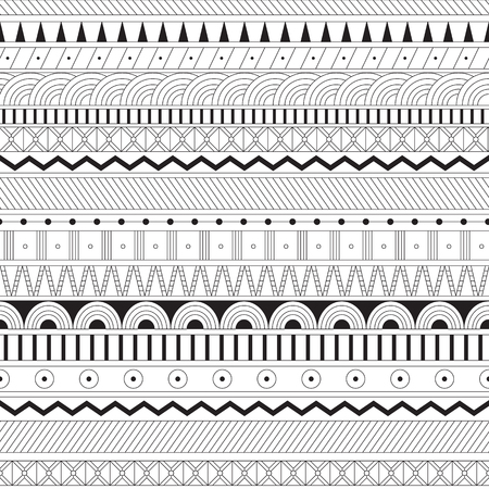 geometric seamless pattern. Coloring for adult anti-stressのイラスト素材