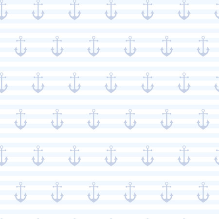 Seamless pattern with anchors on a striped backgroundのイラスト素材