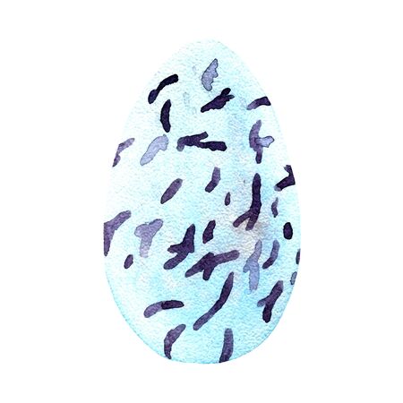 blue spotted watercolor eggのイラスト素材