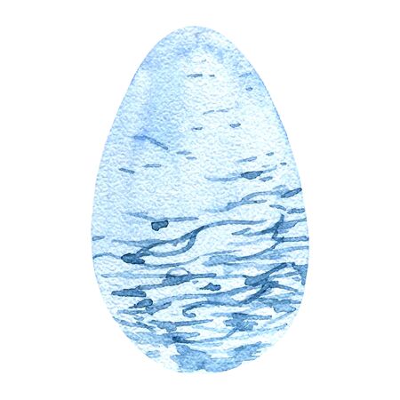 blue spotted watercolor eggのイラスト素材