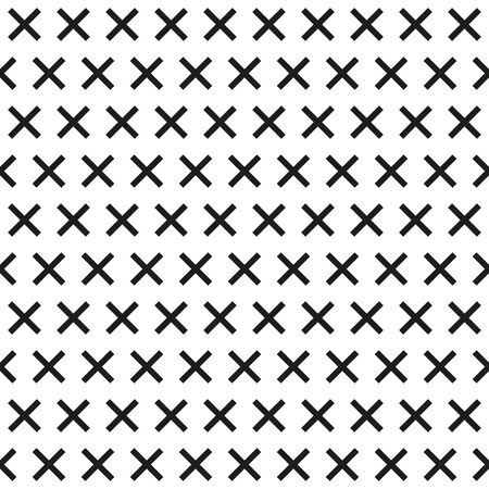Black-white seamless pattern with crosses. Abstract geometric backgroundの写真素材