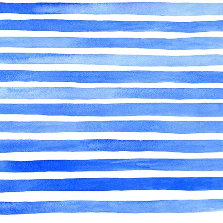 blue and white stripes, watercolor backgroundの写真素材
