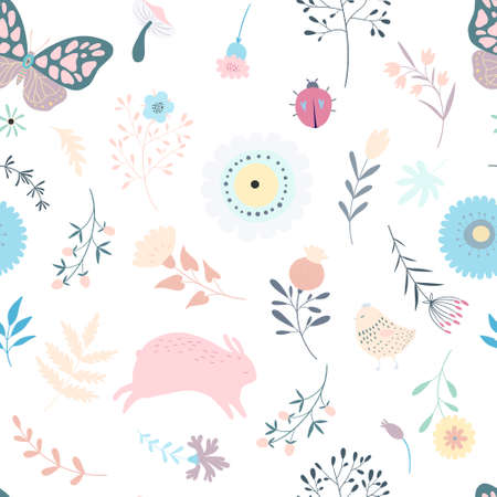 cute easter seamless pattern. Design for fabric, textile, wrapping, digital paper.のイラスト素材