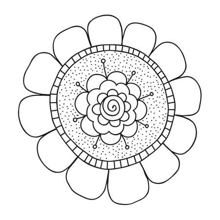 Hand drawn wedding herb. Mehendi henna tattoo doodle styleのイラスト素材