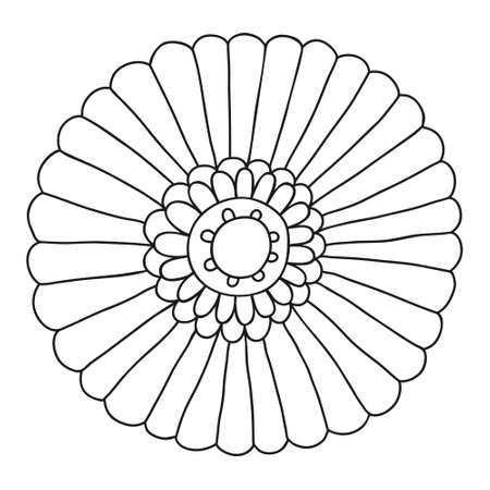 Floral Doodle icon for social media story. Hand drawn doodle chamomileのイラスト素材