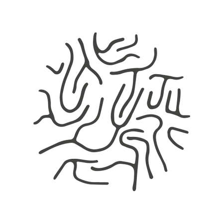 Microbiology vector bacterial cell. Bacterial microorganism hand drawn outline doodle icon.のイラスト素材