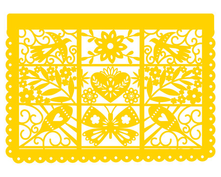 Mexican Flag Banner, Fiesta Decoration, Festival colorful paper garlandのイラスト素材