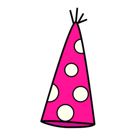 Holiday Hat doodle illustration. Children's drawing style. Hand drawn illustration, Flat designのイラスト素材