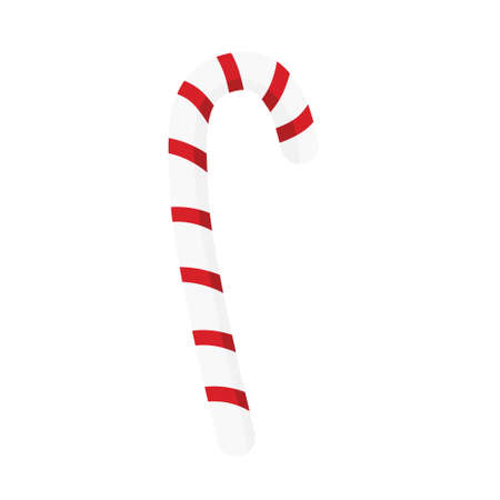 Christmas candy cane. cartoon christmas illustration. Flat design. Decoration sugar lollipop.のイラスト素材