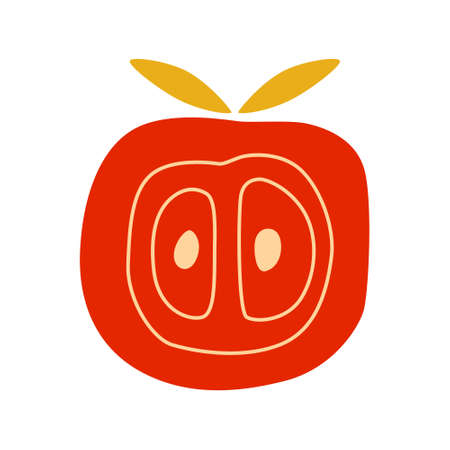 stylized apple, flat design, isolated on whiteのイラスト素材