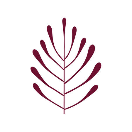 stylized autumn leaf, flat design, isolated on whiteのイラスト素材