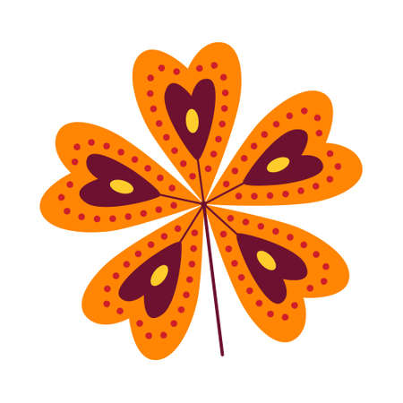 stylized autumn leaf, flat design, isolated on whiteのイラスト素材