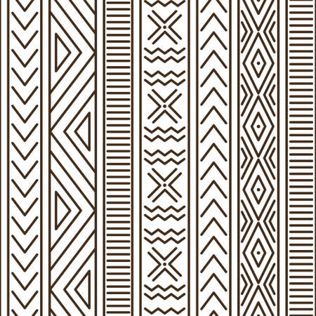 abstract geometric seamless pattern in ethnic style. African style backgroundのイラスト素材