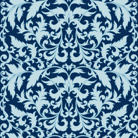 Frosty swirls, seamless baroque pattern, rich swirl pattern