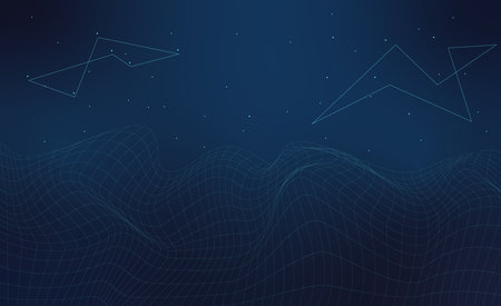 Digital technology banner. Concept with technology light effect. Dark blue backgroundのイラスト素材