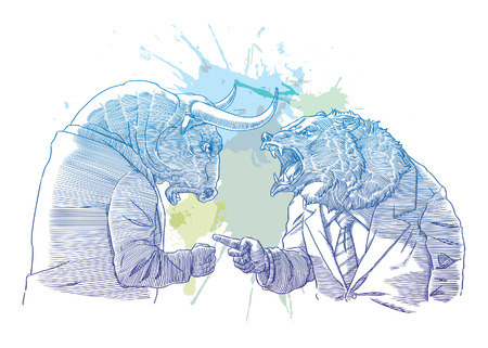 Bull and bear for traderのイラスト素材