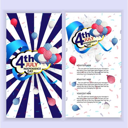 American Independence Day Festive vector illustrationのイラスト素材