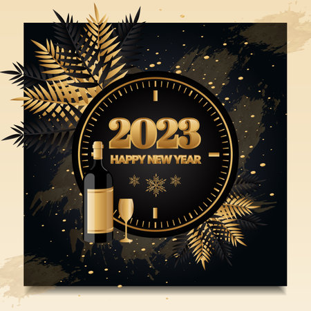 Happy new year letters banner, vector art, and illustration. can use for, landing pages, template, banner, flyer, backgroundのイラスト素材