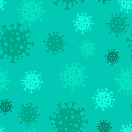 Virus Seamless Pattern. Bacteria Coronavirus 2019-nCoV, Risk Alert. Vector Illustration.のイラスト素材