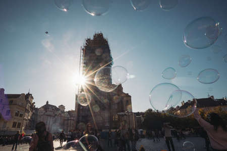 The beautiful bubble in the cityのeditorial素材