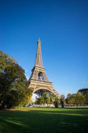 The beautiful sky and eiffle tower in Franceの写真素材