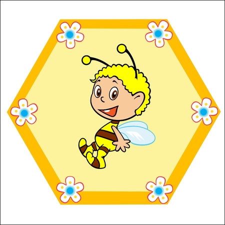 baby bee single picture children illustrationのイラスト素材