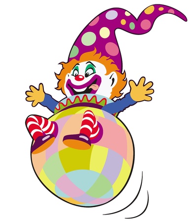 clown,toy,cartoon image isolated on white background,children illustration,picture for babies and little kidsのイラスト素材