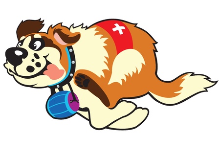 dog saint bernard breed,cartoon vector picture isolated on white background,children illustrationのイラスト素材