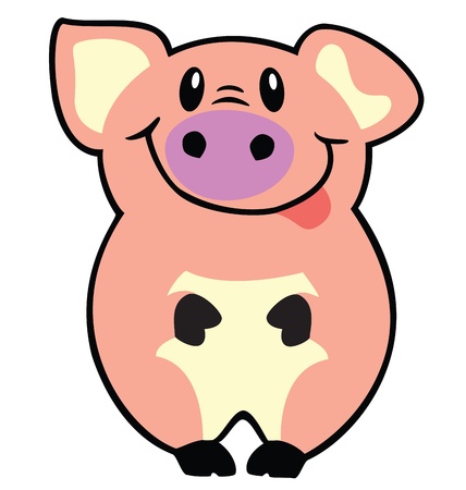 pig,little piglet,vector cartoon picture isolated on white background,children illustrationのイラスト素材