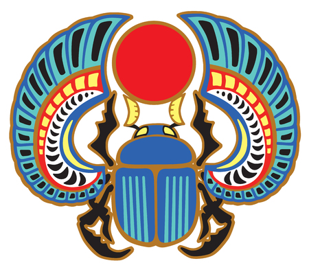 Egyptian scarab beetle. Sacked bug a symbol of the sun in the ancient Egyptのイラスト素材