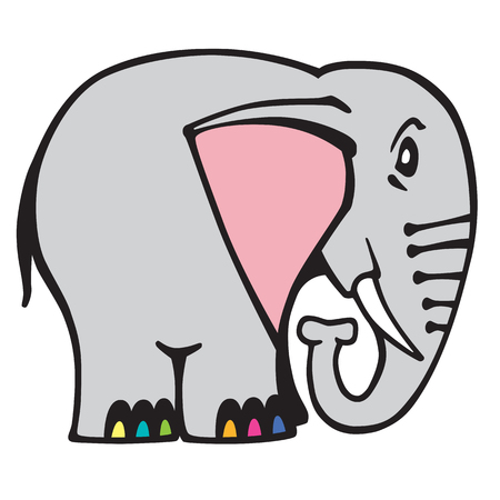 cartoon elephant logo. Side view vector illustrationのイラスト素材