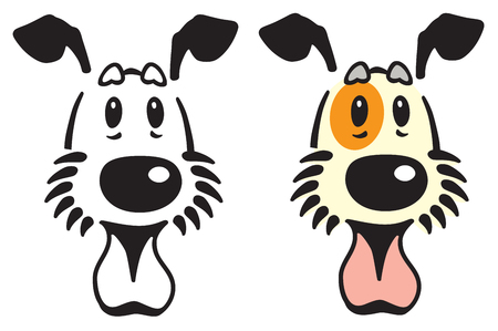 head of cartoon puppy dog . Vector logo icon emblemのイラスト素材