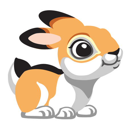 cartoon rabbit bunny isolated on white . Vector illustration for baby and little kidのイラスト素材
