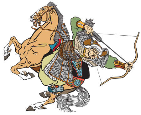Vector of Mongol archer warrior on a - ID:170641219 - Royalty Free ...