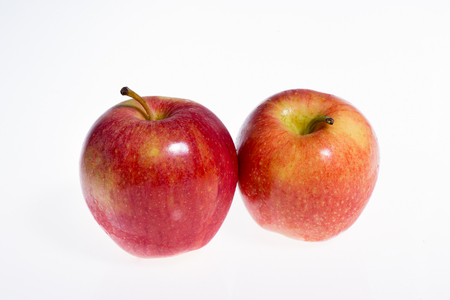Red apple isolated on white backgroundの写真素材