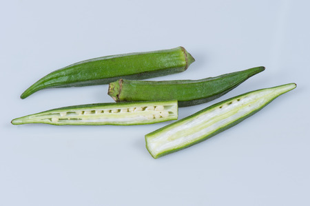 Okras on white backgroundの写真素材