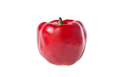 red bell pepper isolated on white backgroundの写真素材