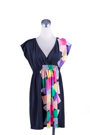 Women beautiful dress on mannequin on white backgroundの写真素材