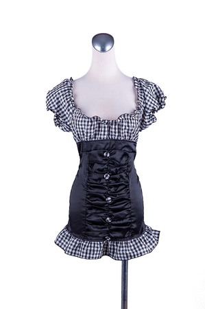 Women beautiful dress on mannequin on white backgroundの写真素材