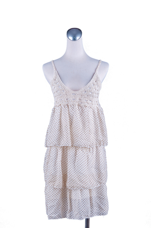 Women beautiful dress on mannequin on white backgroundの写真素材