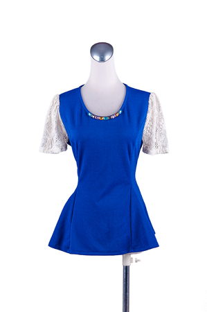 Women beautiful dress on mannequin on white backgroundの写真素材