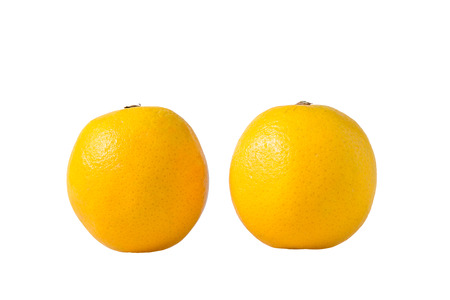 oranges isolated on white backgroundの写真素材