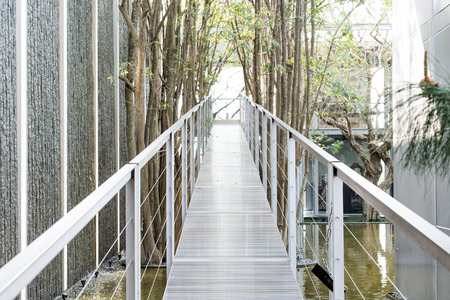 iron aisle in a gardenの写真素材